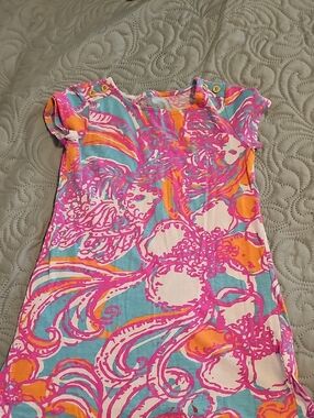 Lilly Pulitzer Girls Colorful Pink Blue Orange T-shirt Dress